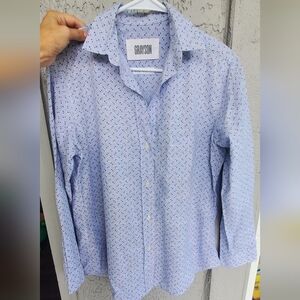 Grayson By Anthropologie 100% Cotton Usa 4th Of July Stars Collard Shirt Sz 2.